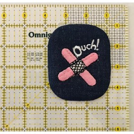 Vintage Ouch! Band Aid Iron On Patch Unused Pink  Band Aid Denim