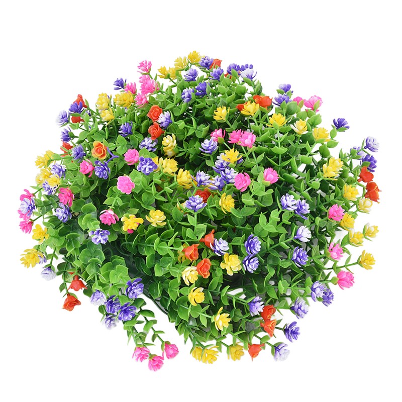 Flower Wreath Spring Babysbreath Faux Round Flower Wreath for Living