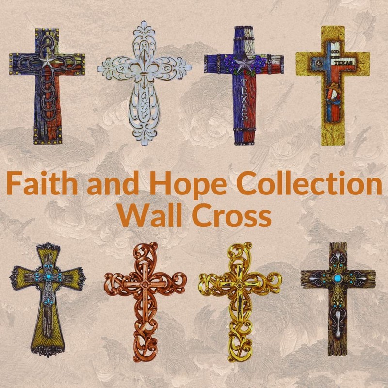 Comfy Hour Faith and Hope Collection Wall Hanging Cross (Gold)