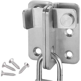 Flip Latch, Gate Latches, Slide Bolt Latch, Safety Door Bolt Lock for Barn, Cabinet, Garage, Garden, Sliding Door, Shed Lock (Silver - Right Open, 40 x 45 MM)