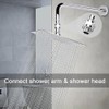 Adjustable Shower Head Extension Arm, Universal Copper Holder Adapter, Silver
