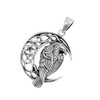 Kiss of Leather Raven in Moon Pendant 925 Silver No.392,