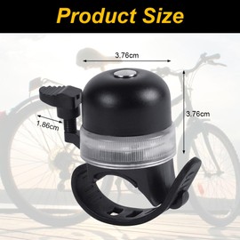 Flintronic Bike Bell with Crisp Loud Melodious Sound, Bicycle Bell with Adjustable Straps, 3 Lighting Modes, for Kids Adult, Mountain Bike, Road Bike