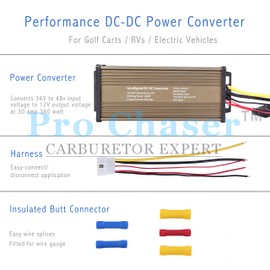 Pro Chaser DC-DC Golf Carts RVs 48V 36V Volt Voltage to 12V Step Down Voltage Reducer Regulator for Headlights Taillights Solar Panels Radios (30A 360W)