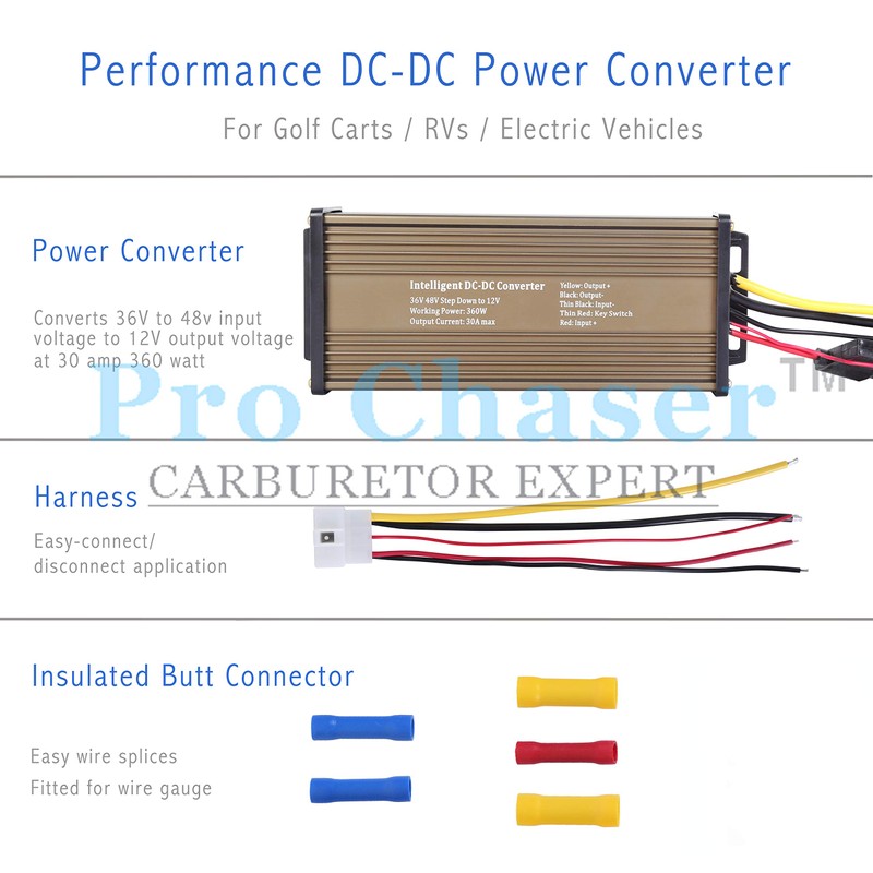 Pro Chaser DC-DC Golf Carts RVs 48V 36V Volt Voltage
