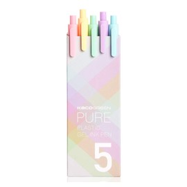 czxwyst KACO Soft Touch Retractable Gel Ink Pens 0.5mm Fine Point (Macaron Colors 5-Pack Colored Ink)