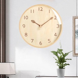 Radio Wave Wall Clock, Nordic, Stylish, Noiseless Wooden Wall Clock, Wood, Natural Wood, Wall Clock, Interior, Continuous Second Hand, Silent, Noiseless Design, Wall Decoration, Modern, Natural,