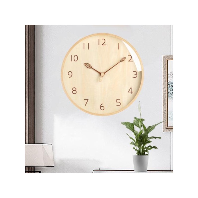 Radio Wave Wall Clock, Nordic, Stylish, Noiseless Wooden Wall Clock,