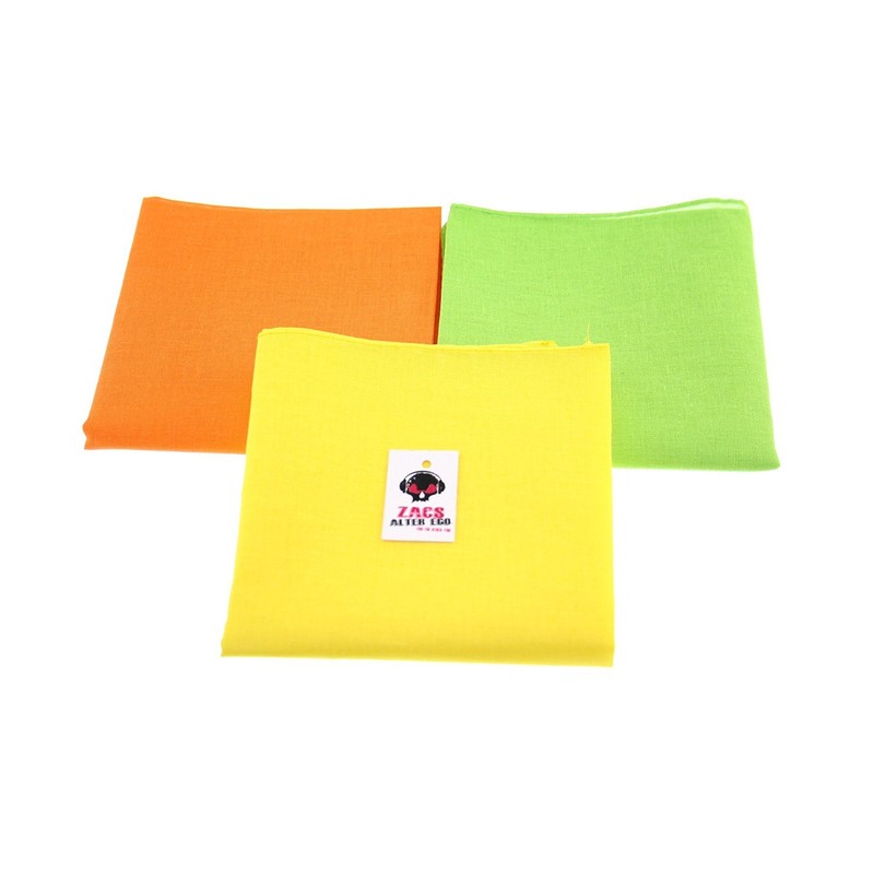 Zac's Alter Ego 3 Plain Bandanas, Neckerchiefs 100% Cotton