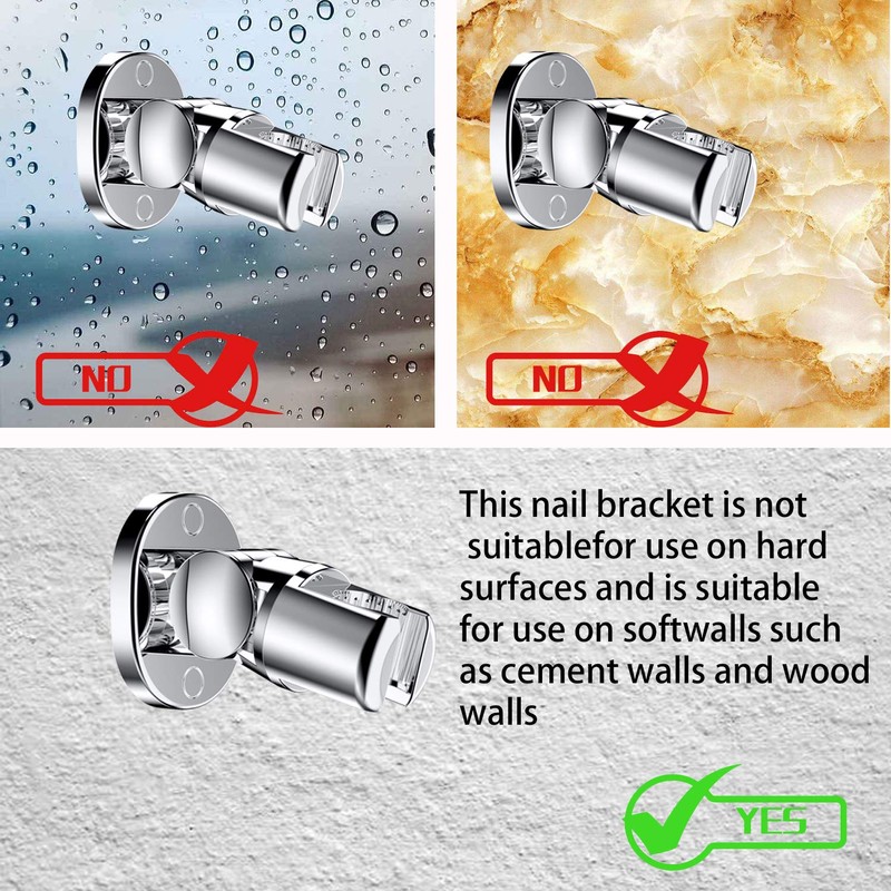 Shower Head Holder Wall Mounted, Screw Mounted Shower Spray Holder,Adjustable