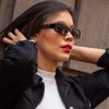 YooThink Rectangle Sunglasses for Women Men Small Narrow Square Frame