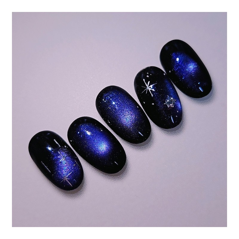 Midnight Handmade Nail Tips - Almond Midi / 미드나잇 수제네일팁