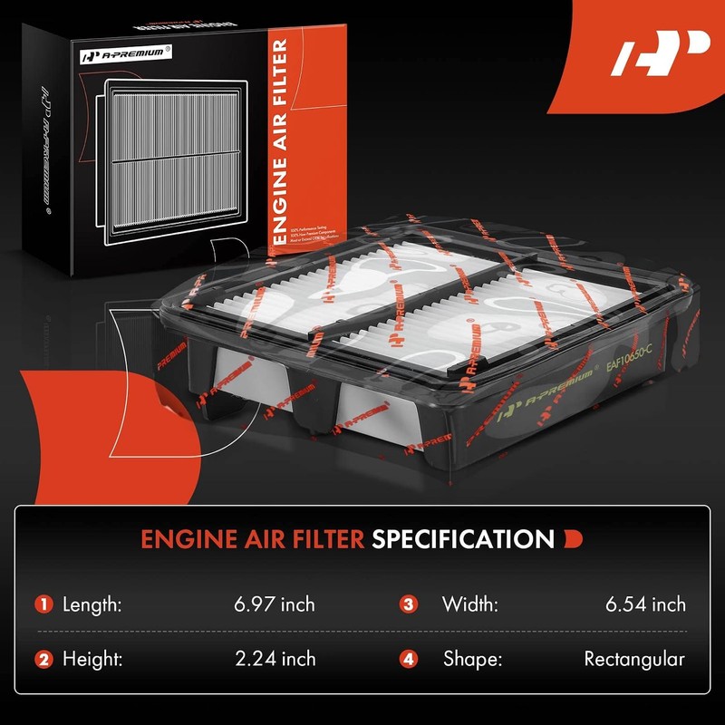 A-Premium Juego de 2 Filtros de Aire de Motor para