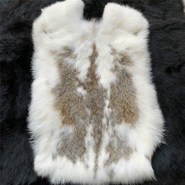 Natural Spotted Tanned Real Rabbit Skin Fur Pelts Hide Decorative (10'' by 12'') 2Pack