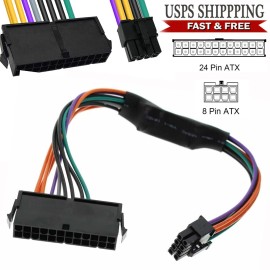 Unbranded 24-Pin to 8-Pin 18AWG ATX Power Supply Adapter Cable for Dell Optiplex Computers - B