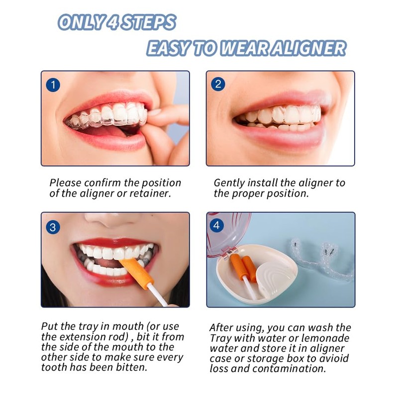 Aligner Tray, 12-Pack Medical Grade Silicone Orthodontic Chompers Aligner Trays