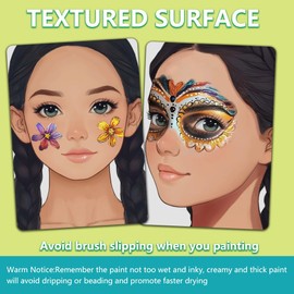 DELORIGIN DELORIGIN 2pcs Face Painting Practice Board A4 Reusable Makeup Painting Women Practice Board Painting Exercise Template Stage Makeup Painting Tool Facial Painting Supplies for Makeup Beginner