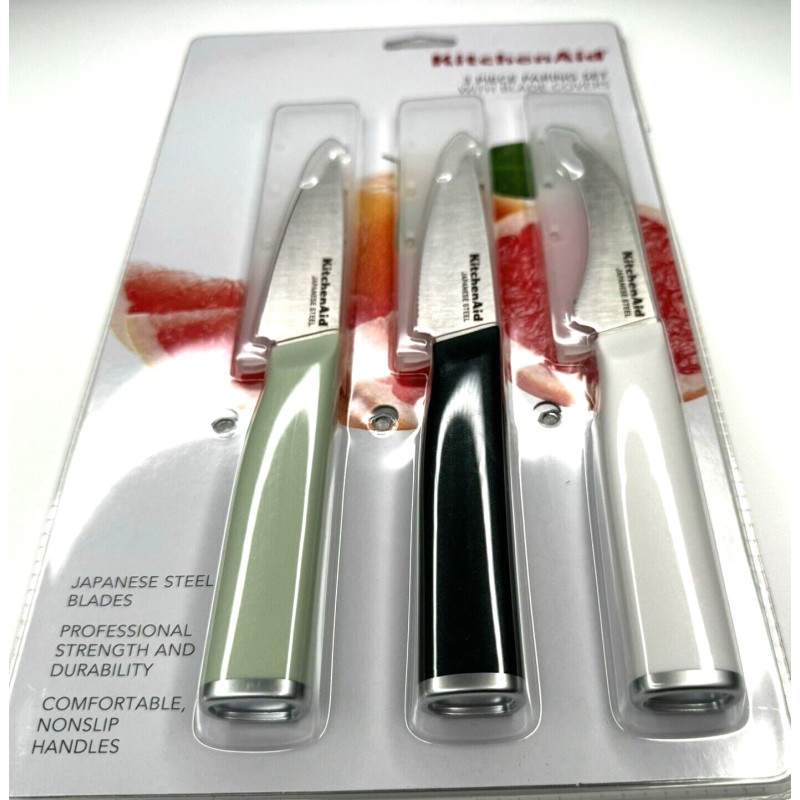 KitchenAid 3 Piece Paring Knife Set w/ Blade Covers High