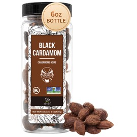 Soeos Black Cardamom Pods, 6 Ounces, NON GMO Verified, Kosher, Smoky Flavor, Freshly Dried Cardamom Seeds, Perfect for Asian and India Cooking Spice