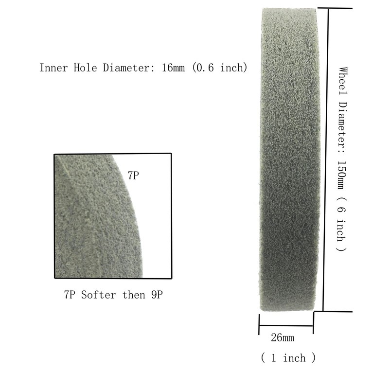 6 Inch Nylon Fiber Buffing Wheel, 7 P Abrasive Polishing