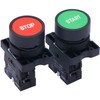 Taiss Momentary Push Button Switch Start/Stop Red Green Sign NO