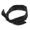 Black & White Polka Dot Print Wire Headband Scarf
