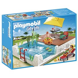 Playmobil 5575 City Life Luxury Mansion Swimming Pool with Terrace, Fun Imaginative Role-Play, PlaySets Suitable for Children Ages 4+