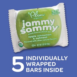 Plum Organics Kids Jammy Sammy Apple Cinnamon & Oatmeal, 1.02 Oz, 5 Pack