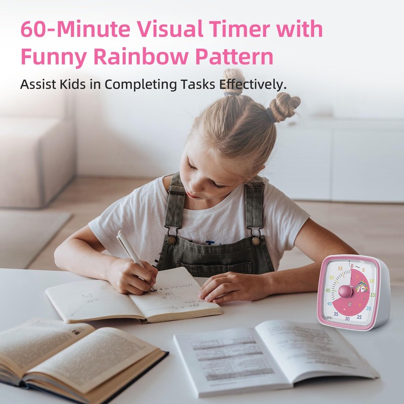 Yunbaoit Visual Timer with Night Light, 60-Minute Countdown Timer for