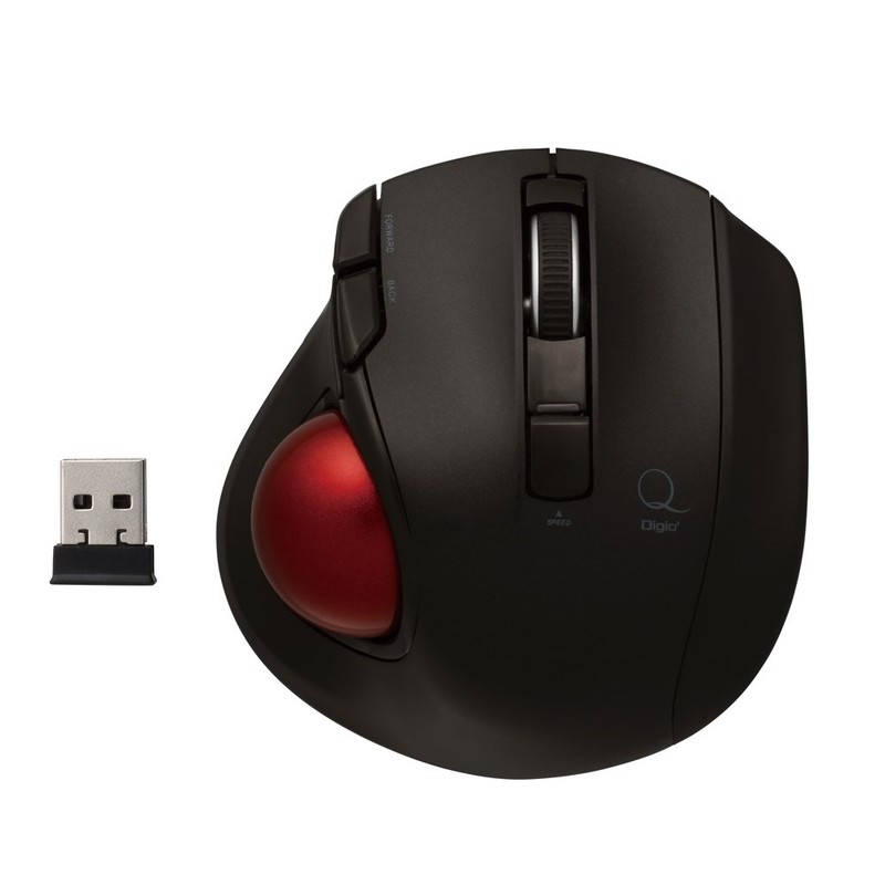 Digio2 Q Small Trackball 2.4GHz Wireless Mouse Quiet 5 Buttons