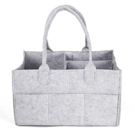 VAGALBOX Bolsa de Fieltro, Bolsa de Almacenamiento de Pañales, Bolsa de Viaje para el Hogar, Bolsa de Almacenamiento Conveniente de Viaje de Gran Capacidad (Gris)