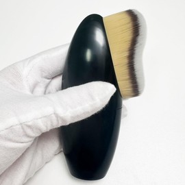 STAND-UP Flawless Foundation Kabuki Brush, COSHINE High Density Face Body Kabuki Makeup Brush for Liquid Foundation Powder Cream Contour and Self Tanner (black)