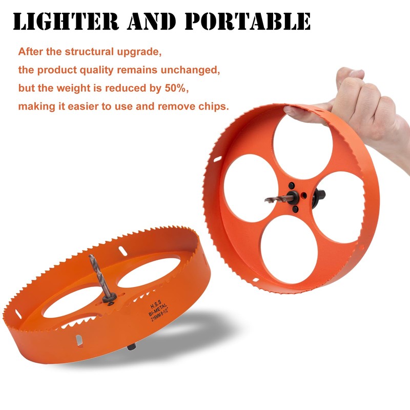 VIKITON 8-1/2 Inch Hole Saw with Arbor for Metal Wood