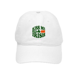 CafePress Kiss Me Im Irish Cap Unique Adjustable Baseball Hat White