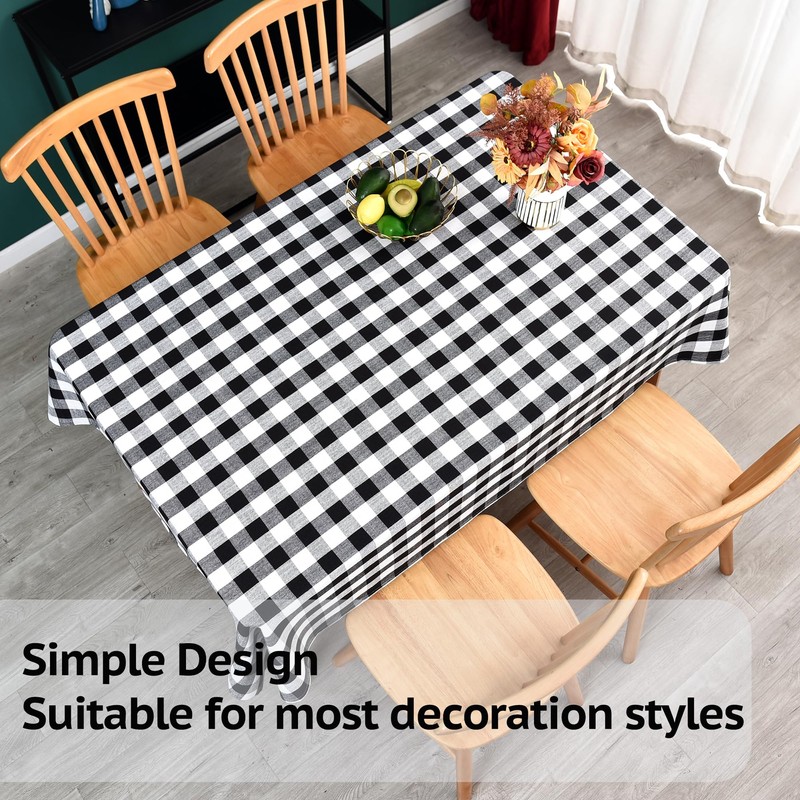 Yofori Heavy Duty Cotton Blend Table Cloth for Rectangle Tables