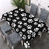 Walmsco Tablecloth Black White dog Paw Decor For Dining Room