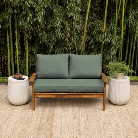 Arden earthFIBER Outdoor Loveseat Cushion Set, 48 x 24, Rain-Proof, Fade Resistant, Loveseat Bottom and 2 Back Cushions for Loveseat, Bench, and Swing Sage Green Texture