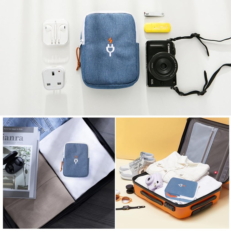 iSuperb コード・ケーブルオーガナイザー ACアダプタ用ポーチ デジタル機器収納ケース PC周辺小物収納 アクセサリーケース マウス収納 汎用ポーチ モバイルバッテリー用 収納