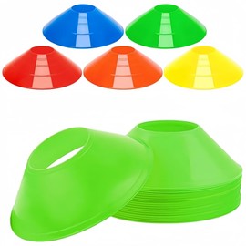 Wzenclave 15 Pack Sports Training Cones, Mini Football Cones, Agility Sports Cones, Football Basketball Running Training Sports Playing Field Cones Markers (Grass Green, 15 pcs)