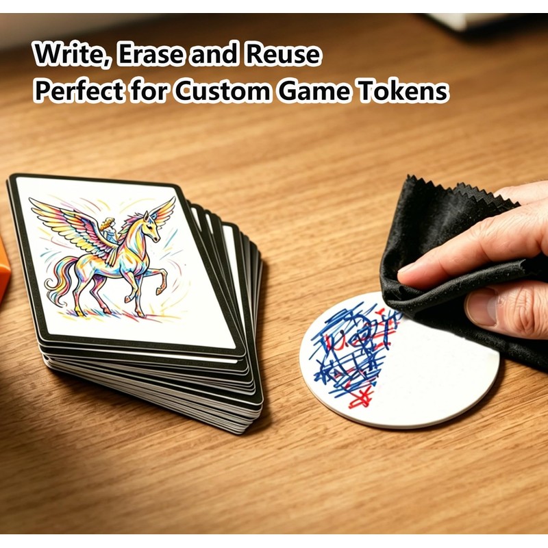 ZELAZA Dry Erase Tokens, 100 PCS DND Circle Tokens and