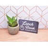 Lunch Break Hanging Sign - Be Back Soon Notice (Blackboard)