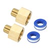 PATIKIL 2 Set Brass Pipe Fitting Hex Bushing with Sealing