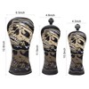Golf Club Head Covers,3pc Skull Skeleton Driver Fairway Hybrid Golf
