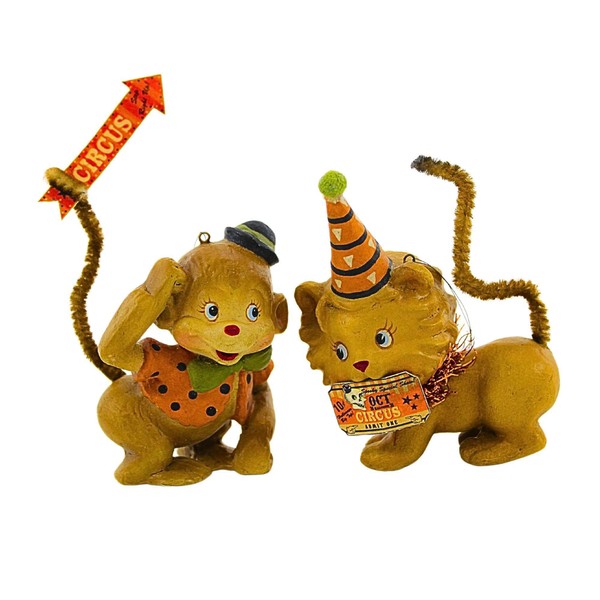 Bethany Lowe Big Top Animals Polyresin Tree Ornament Set Td7632s/2