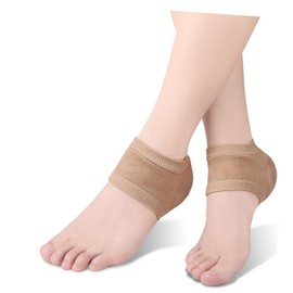 minkissy 8pairs Heel Socks for Cracked Heels for Men Women Breathable and Washable Cushions Skin Tone Moisturizing Gel Lining for Foot Care