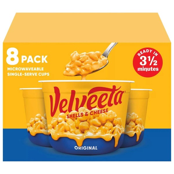 Velveeta Original Microwavable Macaroni Shells and Cheese Cups (Pack of