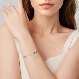 RUKYF Ajustable Dachshund Charm Link Braclet for Women Weiner Dog Bracelet Dachshund Gift for Dog Lovers