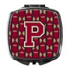Caroline's Treasures Letter P Football Garnet and Gold Compact Travel