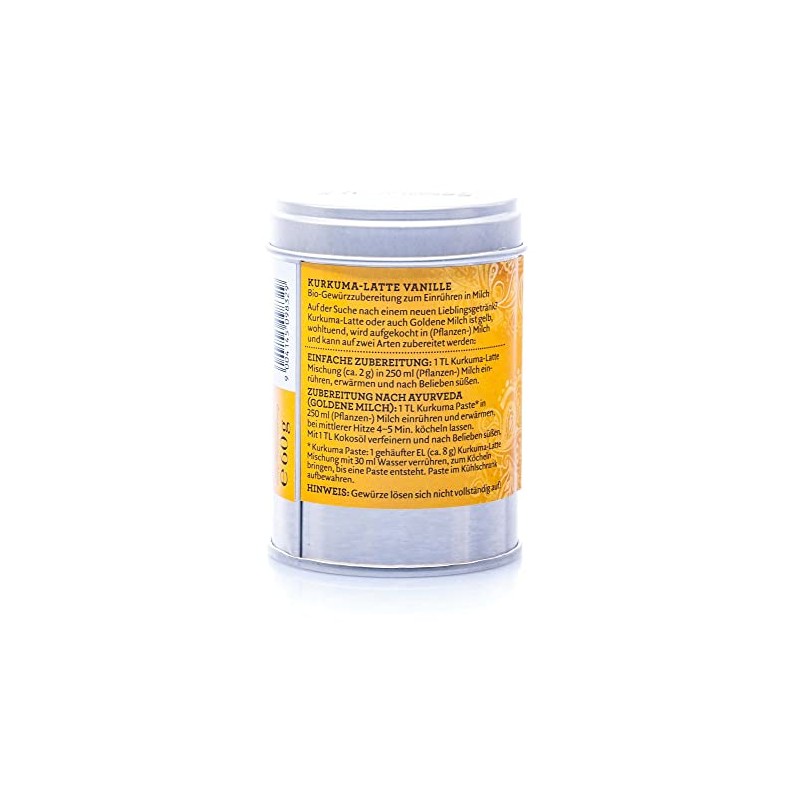SONNENTOR Organic Turmeric Latte Vanilla Golden Milk (Tin) 60g (PACK