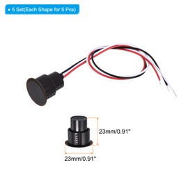 PATIKIL Magnetic Reed Switch, 5 Pack NO NC Wired Recessed Door Sensor Window Contact Switch for Alarm System, Brown